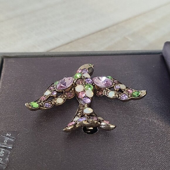 Dillards Multicolor Bird Brooch Pin Rhinestone New in Box - Picture 5 of 7